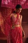 Rani Pink Georgette Drape Saree