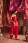 Chilli Scarlet Georgette Dhoti Set