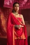 Chilli Scarlet Georgette Dhoti Set