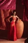 Rani Pink Drape Georgette Saree