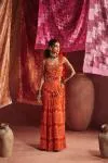 Tangerine Georgette Drape Saree