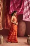 Tangerine Georgette Drape Saree
