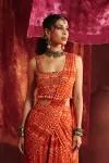 Tangerine Georgette Drape Saree