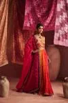 Multicolour Organza Lehenga Set