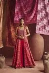 Rani Pink Silk Anarkali Set
