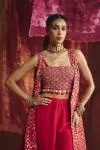 Rani Pink Silk Anarkali Set