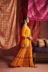 Marigold Yellow Silk Sharara Set