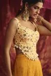 Mustard And Ivory Georgette Garara Set