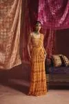 Yellow Georgette Drape Saree