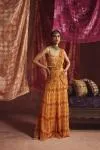 Yellow Georgette Drape Saree