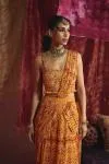 Yellow Georgette Drape Saree