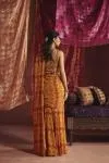 Yellow Georgette Drape Saree