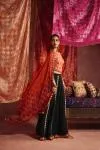 Scarlet Orange silk sharara set