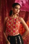 Scarlet Orange silk sharara set