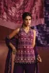 Dark Violet Georgette Sharara Set