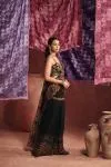 Black Drape Georgette Saree