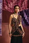 Black Drape Georgette Saree