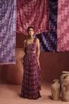 Purple Georgette Drape Saree
