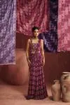 Purple Georgette Drape Saree