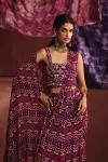 Purple Georgette Drape Saree