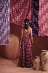 Purple Georgette Drape Saree
