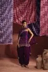 Royal Purple Georgette Dhoti Set