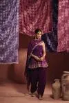 Royal Purple Georgette Dhoti Set