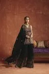 Black Georgette Sharara Set