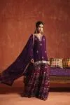 Royal Purple Silk Sharara Set
