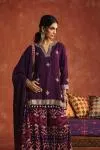 Royal Purple Silk Sharara Set