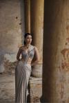 Silver White Net Drape Saree