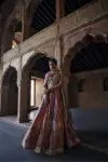Multicolour Faded Silk Lehenga Set