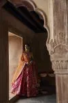 Deep Magenta Pink Silk Lehenga Set