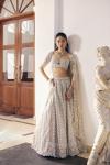 Grey Shimmer Tissue Lehenga Set