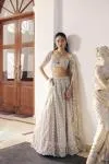 Grey Shimmer Tissue Lehenga Set
