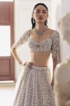 Grey Shimmer Tissue Lehenga Set