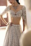 Grey Shimmer Tissue Lehenga Set