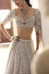 Grey Shimmer Tissue Lehenga Set