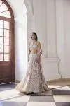 Lavender Net Lehenga Set