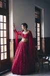 Red Oganza Lehenga Set