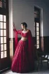 Red Oganza Lehenga Set