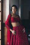 Red Oganza Lehenga Set