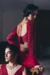 Red Oganza Lehenga Set