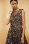 Mid Night Blue Shimmer Net Gown