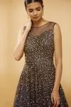 Mid Night Blue Shimmer Net Gown