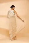 Golden Beige Embroidered Saree