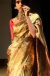 Dijon Gold Uppada Tissue Silk Sari