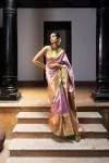 Carnation Pink Kanjivaram Silk Saree
