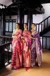 Purple Rangkat Banarasi Silk Sari