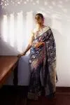 Pure Blue Banarasi Ektara Sari